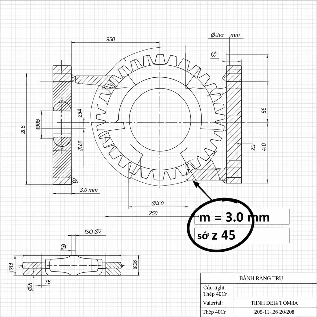 Gia công bánh răng theo bản vẽ - Tiêu chuẩn và Quy trình tối ưu